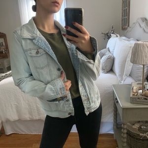 Lightest Wash Vintage Denim Jacket Oversized Small